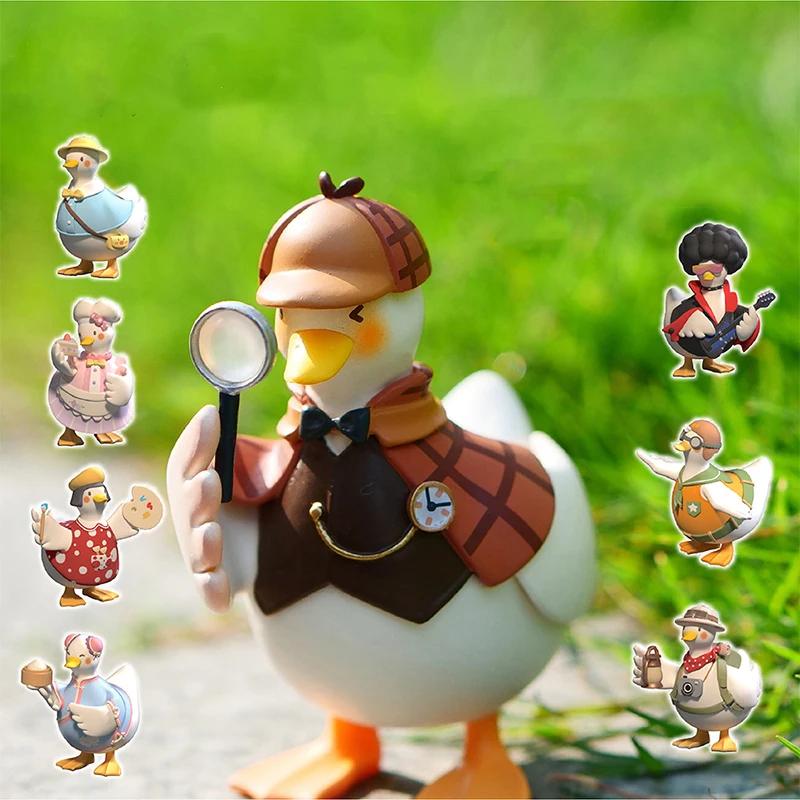 Original Dake Duck Job Occupation Series Blind Box Cute Animal Figures Action Doll Trendy Toy Guess Bag Desktop Ornaments Gift