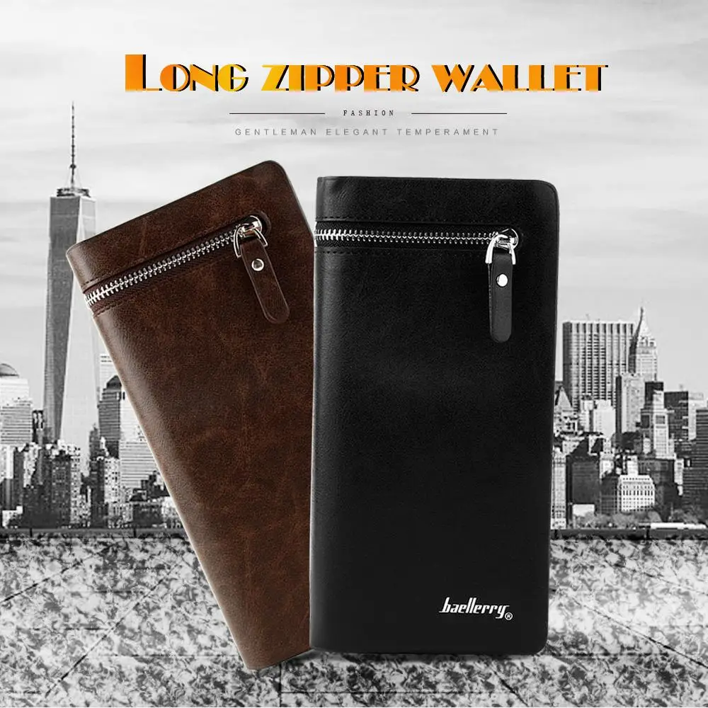 

Mens Business Checkbook Card Holder Bifold Wallet Coin Bag Leather Purse