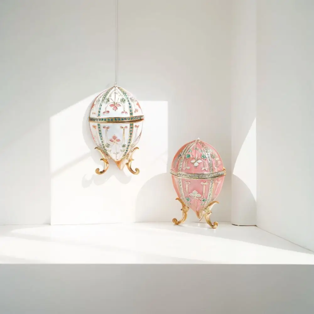 

Изысканная эмалированная шкатулка для украшений в форме пасхального яйца, креативный декор, роскошный подарок, европейский стиль