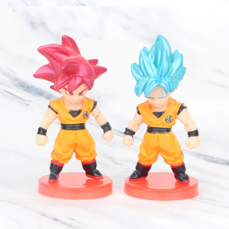 8 Pcs/Lot Anime Dragon Ball Super Saiyan Figure Son Goku Broly Buu Vegeta Master Roshi PVC Model Kids Toys Collectible Figurines