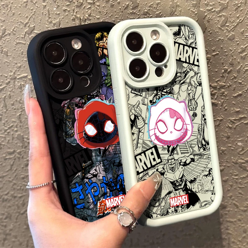 Cartoon Marvels Spider-Mans Gwens Phone Case for OPPO A5 A7 A16 A17 A38 A53 A54 A55 A58 A72 A74 A76 A78 A94 A98 4G 5G Cover