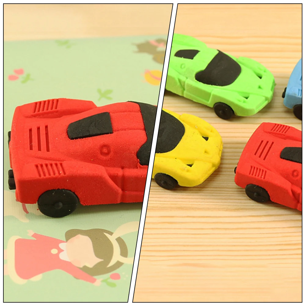 

36pcs Car Shape Erasers Cartoon Rubbers Student Supplies School Prizes Stationery Party Favors Classroom Rewards Back To