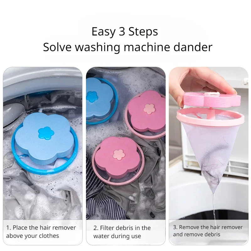 Washing Machine Filter Bag Clean The Floatation Hair Remover Home Laundry Ball Suction Reusable Washing Machine Cleaner