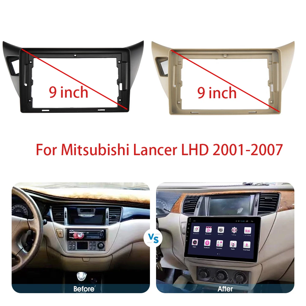 9 Inch Car Frame Fascia Adapter For Mitsubishi Lancer IX GLX 2002-2007 Android Radio Dash Fitting Panel Kit