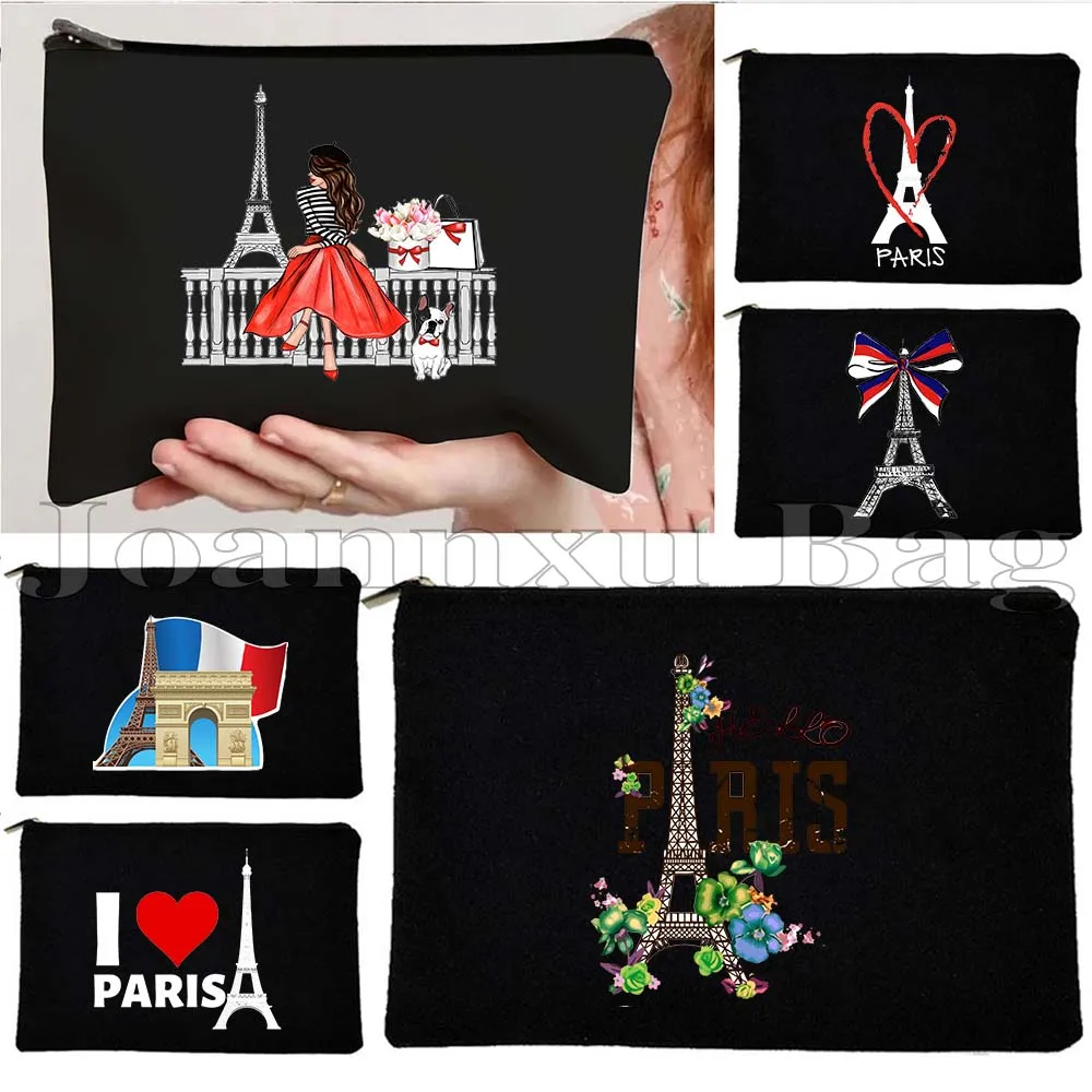 floral-paris-menina-paris-franca-cidade-pontos-de-referencia-torre-eiffel-amor-coracao-carta-impressao-cosmeticos-maquiagem-saco-de-toalete-lapis-caso-bolsa
