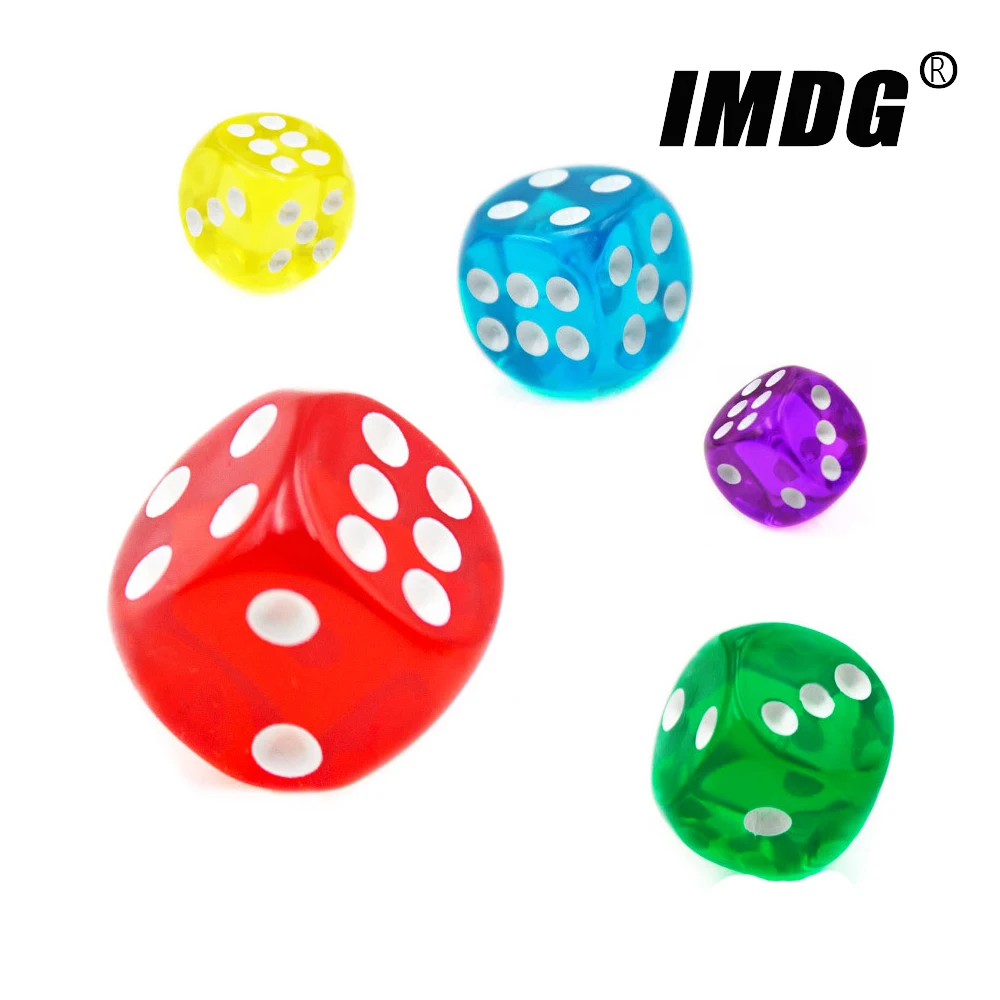 10pcs/pack Colors Acrylic Dice 14mm Transparent Round Corner High Quality Boutique Game Dice