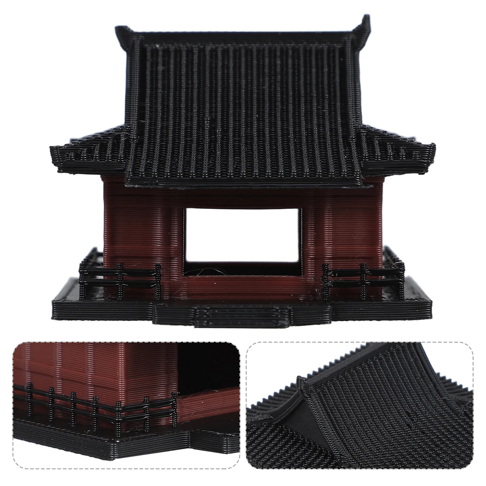 Miniature Chinese Pavilion Ornament Vintage Style Mini Pagoda Statue for Home Office Tabletop Terrarium Decoration Asian
