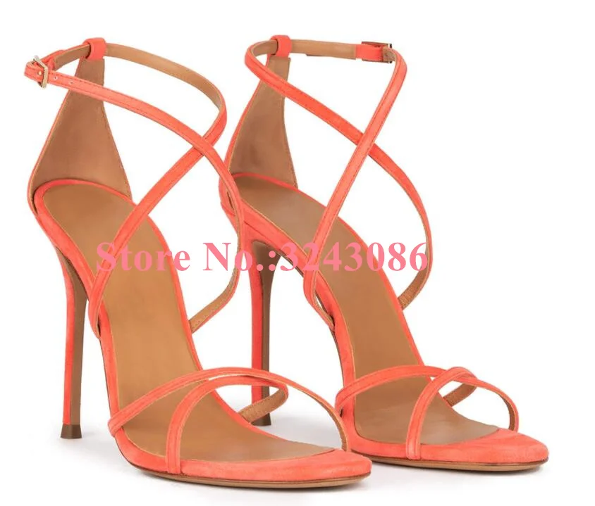 New Blue Color Cross Strap Lady Sandals Woman Fashion Design Strappy High Heels Female Sexy Gladiator Sandals Dropship