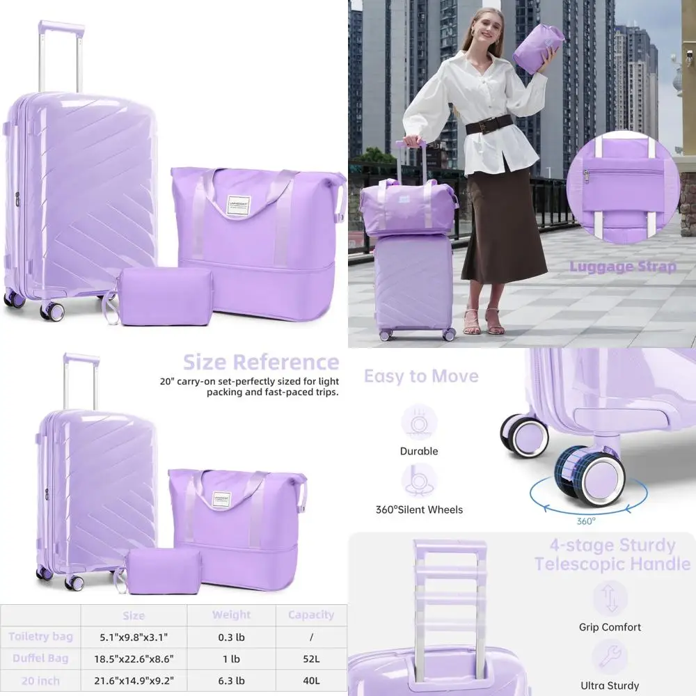 

Expandable Hardshell Spinner Luggage 20 Inch Carry-On Suitcase Airline Approved, Lightweight Travel Bag for Carry-On Use