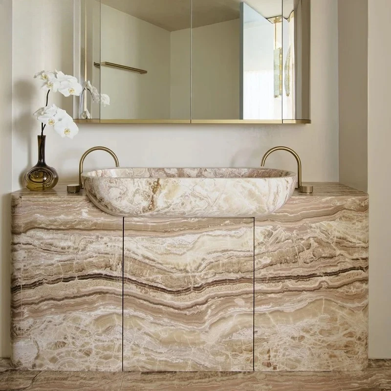 Antique Design Custom Size Hotel Home Villa Luxury Marble Bathroom Vanity Washbasin Bathroom Sink