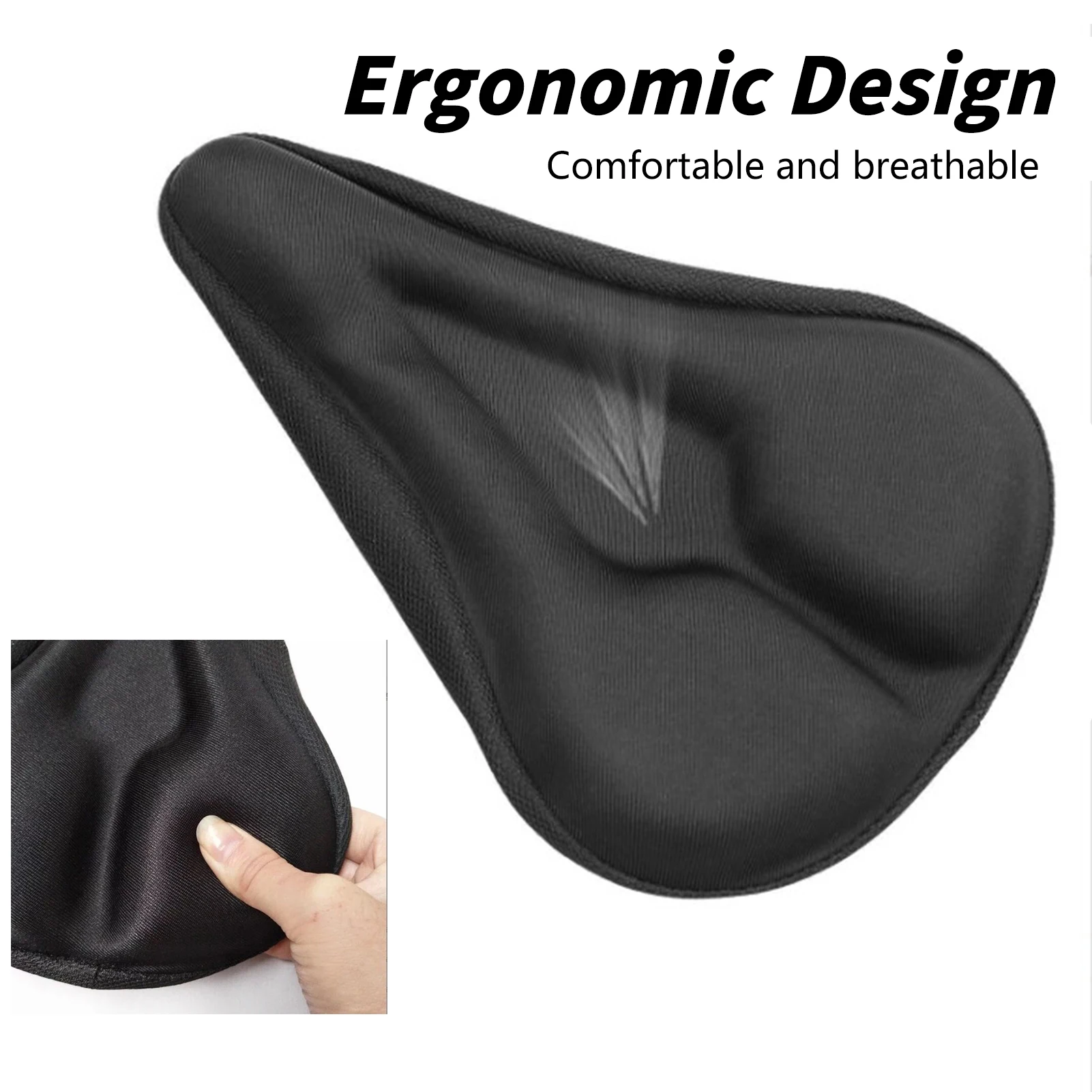 Poduszka na siedzenie rowerowe z miękkiej pianki memory 3D, bardzo gruba, wygodna dla kobiet i mężczyzn, do rowerów szosowych i treningowych, 280x170mm