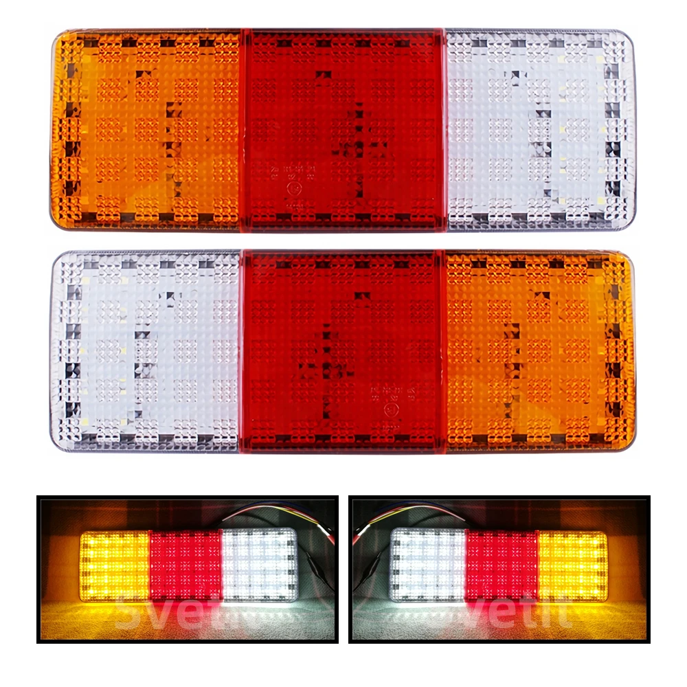 

2Pcs 12V 24V LED Rear Lights For Trailer Truck Tail Light Tractor Taillight Stop Turn Signal Reverse Lamp RV Van Back Light