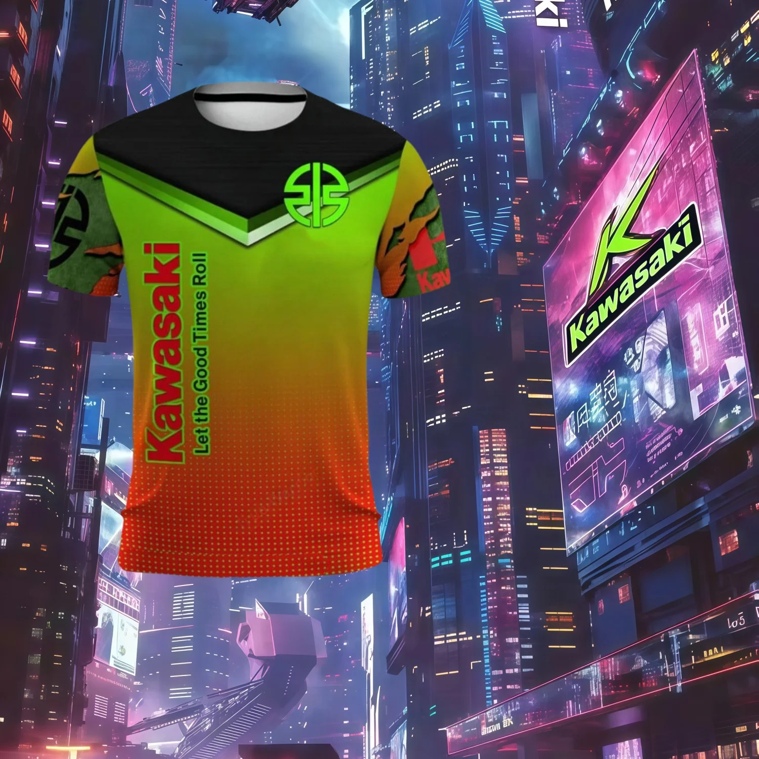 

2025 Men Women New T-shirt Kawasaki Motorcycle Logo 3D Print Quick Drying Breathable Clothes Men Summer Fashion Sports T-shirts