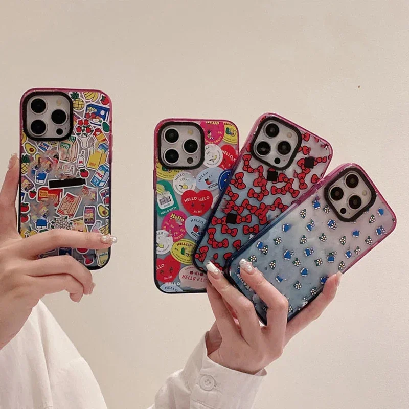 

Pop Cartoon Cat 2.0 Acrylic Colorful Border Phone Case Cover for IPhone 11 12 13 14 15 Pro Max Case for IPhone 15 Pro Max