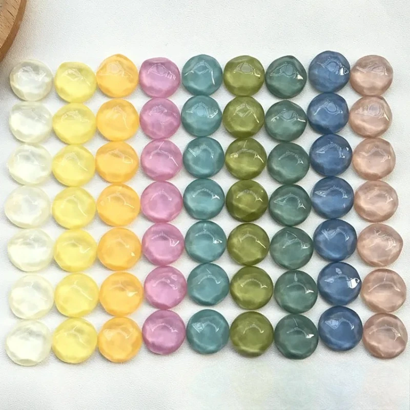 Retro Geometric Round Irregular Water Ripple Concave Convex Resin Patches DIY Earrings Studs Clip Accessories Wholesale