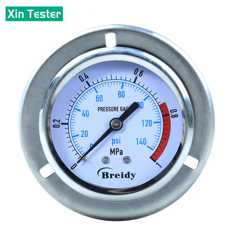 Xin Tester in acciaio inox senza glicerolo manometro filettatura G1/4 assiale Anti-vibrazione idraulico acqua olio manometro aria