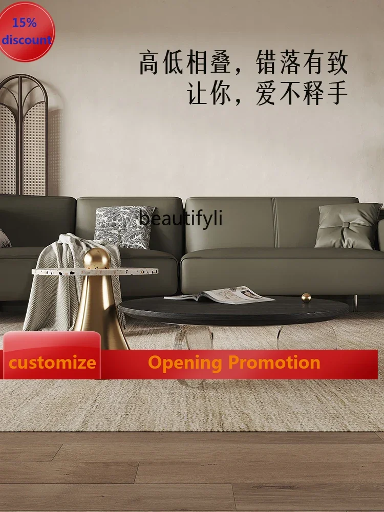 

B7304 ss American-Style Tea Table Combination round Household Living Room Small Apartment Acrylic