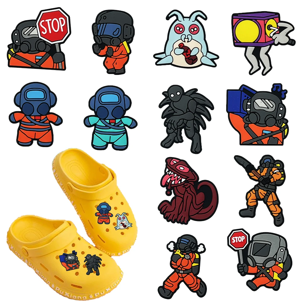 12 Stück Potdemiel Cartoon Anime Serie PVC-Schuhzubehör DIY Kreativität Abnehmbare Schuhverzierungen für Jungen, Mädchen und Teenager Partygeschenke