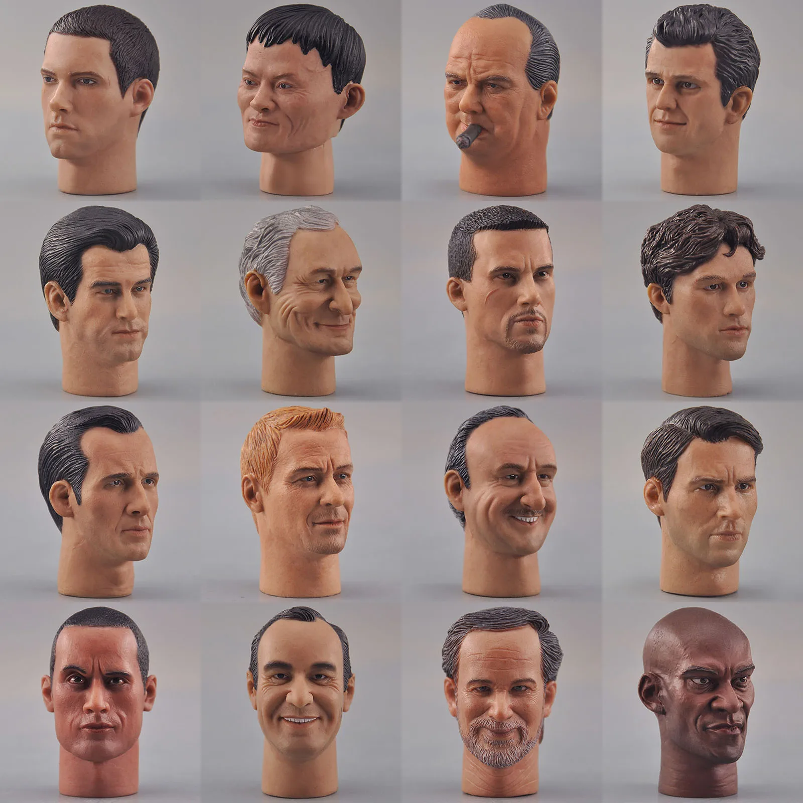 1/6 skala Mode Soldat Asien Europa Film Star Kopf Sculpt PVC Männlichen Kopf Carving Modell Fit 12'' Action Figur körper Puppen