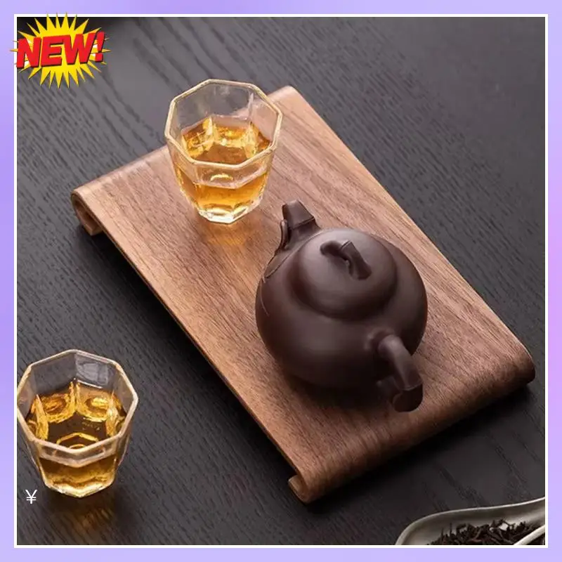 T24C Desktop Retro Wooden Tray Desktop Display Rack For Home Coffee Table Decorative Plate