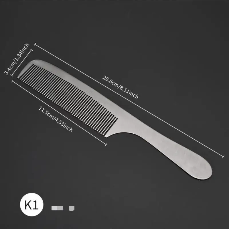 1PC Barber Professional Stainless Steel Hairdressing Comb Anti-static Men Haircut Clipper Ultra-thin Comb Salon Styling Tool