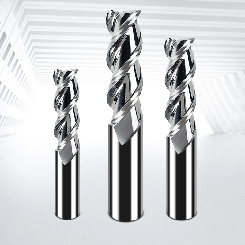 Hrc55 Tungsten Steel Milling Tool ​1-20mm Milling Cutter 3 Flute Carbide Flat End Mill for Aluminum Alloy and Wood