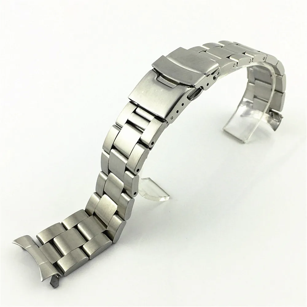 20mm 22mm Roestvrij Stalen Horlogeband Mannen Vrouwen Solid Gebogen Einde Metalen Pols Band Accessoires voor Seiko Horlogeband logo