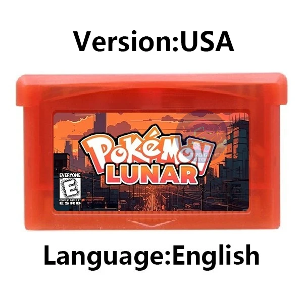 GBA Game Cartridge Pokemon Series Cawps Emerald Seaglass Rouge Opgeladen Geel Lunar Dark Violet Videogameconsolekaart