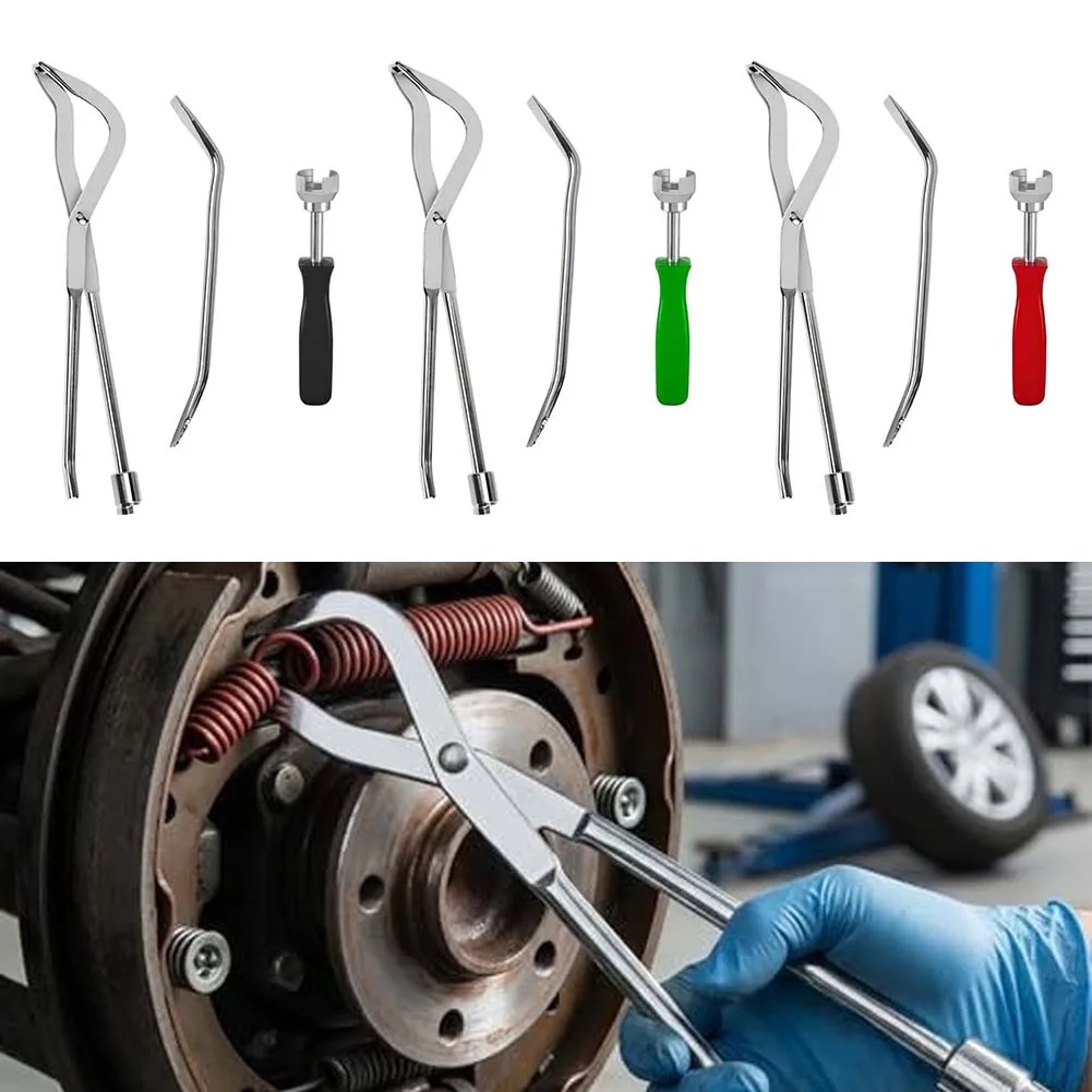 3PCS Drum Brake Kit Carbon Steel Pliers And Spoon For Auto Car Truck Brake Spring Maintenance Hand Installation Removal Tools