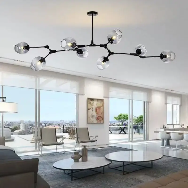 

Подвесные светильники LED из стекла Cup Lustre для главной спальни, в скандинавском стиле, для ресторана, лофта, гостиной, люстры, дизайнерские лампы для домашнего декора