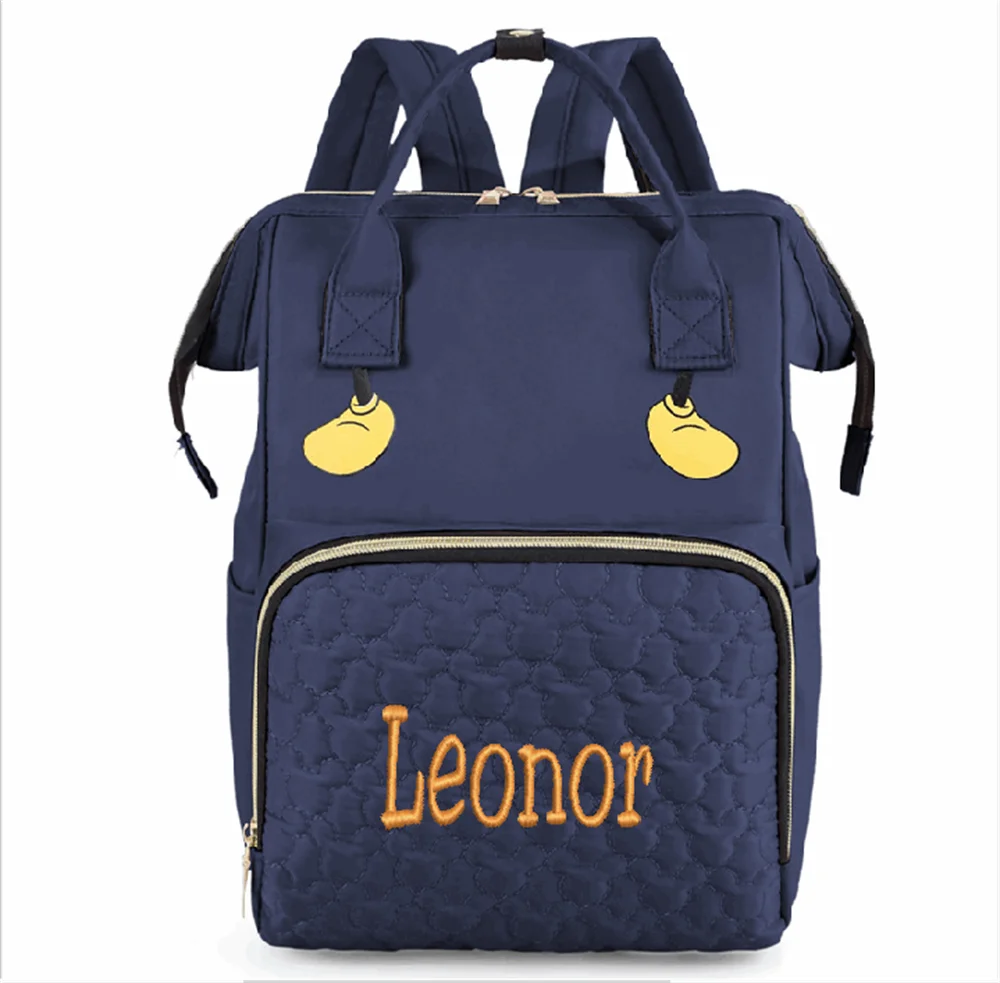 Custom Embroidered Fashion Mommy Bag Personalized Custom Multi purpose Large Capacity Outgoing Storage Bag Mother and Baby Bag