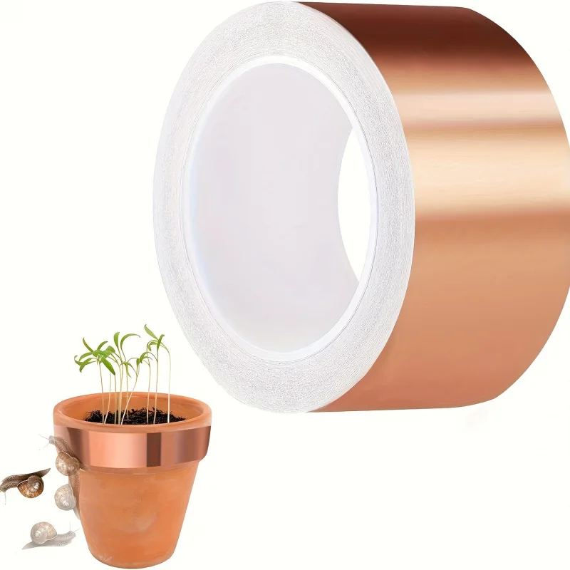 

Copper Foil Slug & Snail Repellent Tape | Self-Adhesive Garden Pest Control, Conductive & High-Temp Resistant (20m Roll)