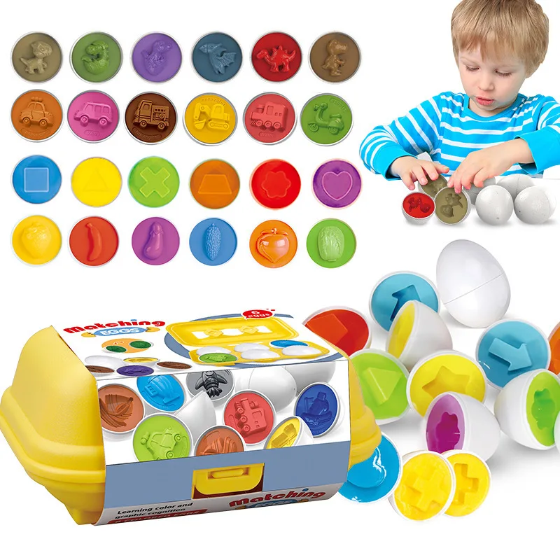 6/12 Pc Matching Smart Egg Puzzle Toy Development giochi educativi Sorter Toys Montessori BabyToys per bambini bambini 2 3 4 anni