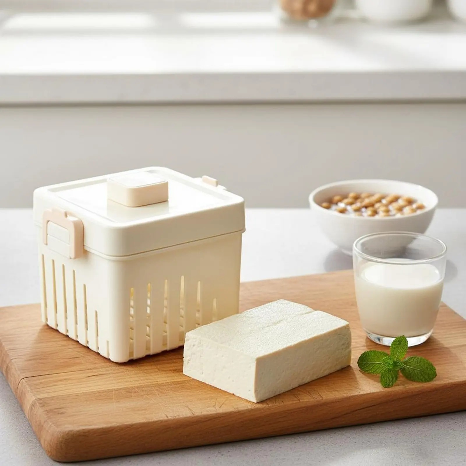 Plastic Tofu Mold Sturdy Tofu Creator Mold Soy Milk Curd Press Even Pressing Soybean Curd Press Reusable Cheesecloth for Home