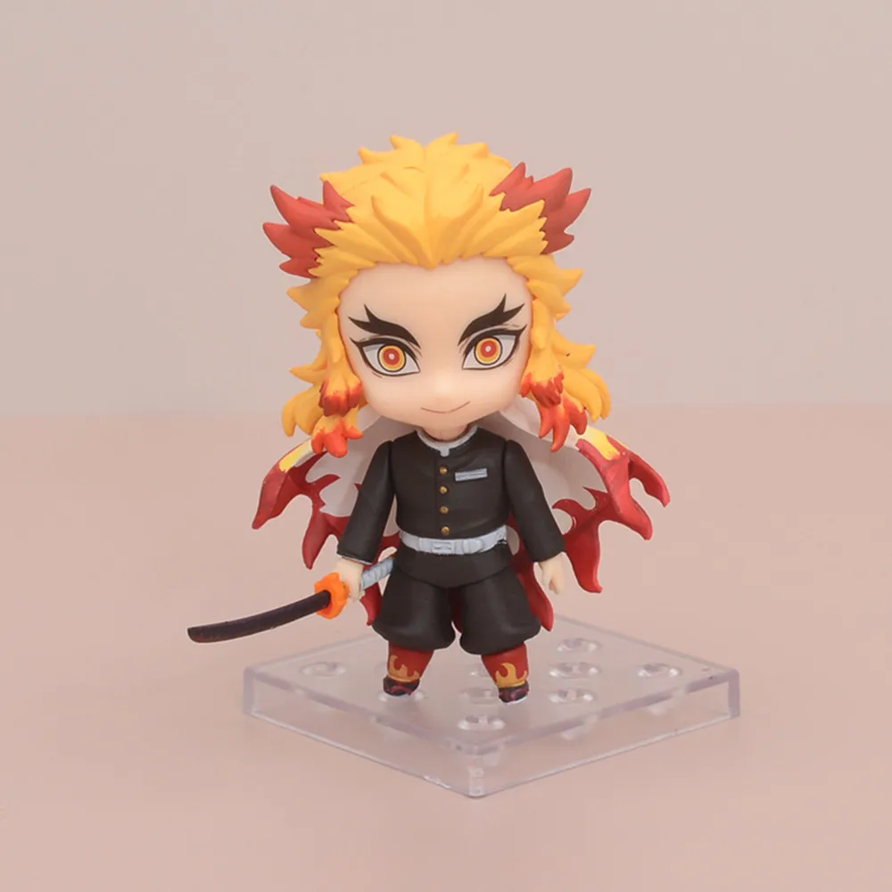 10cm 1541 Demon Slayer Rengoku Kyoujurou Q Verision Kawaii Figures Toys Model Gift