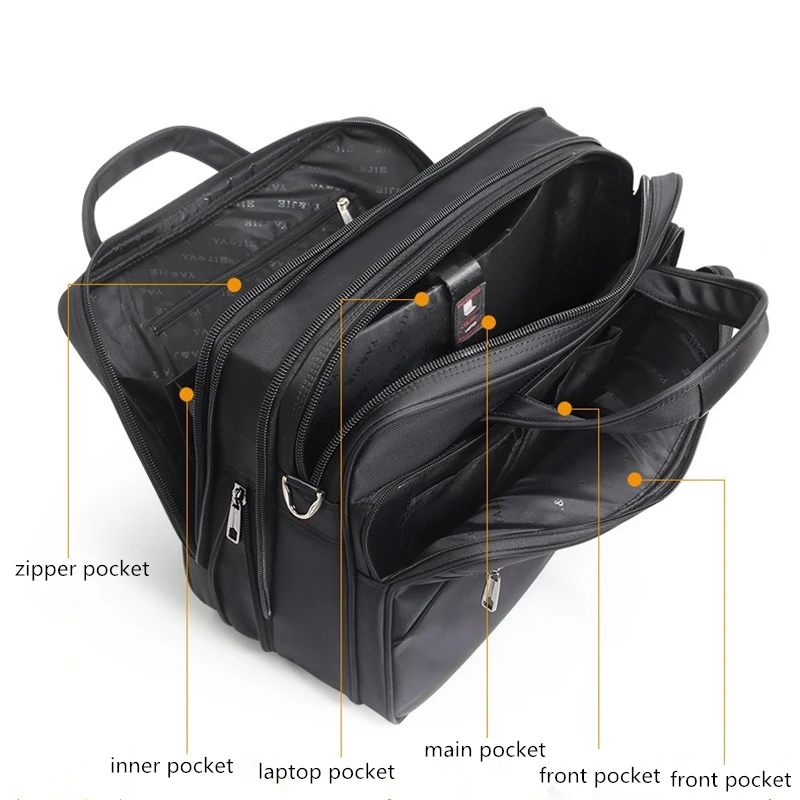 Nesitu Alta Qualità di Grande Capacità A4 Oxford 14 15.6 pollici Laptop Executive Uomo Valigetta Borsa a Tracolla Borsa a Tracolla M3248