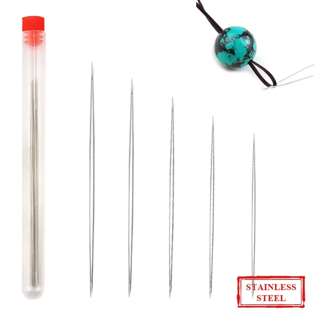 10szt stal nierdzewna Big Eye Curved Beading Needles Łatwe narzędzia do tworzenia biżuterii do koralików i pereł Sznurek sznurkowy 5 rozmiarów