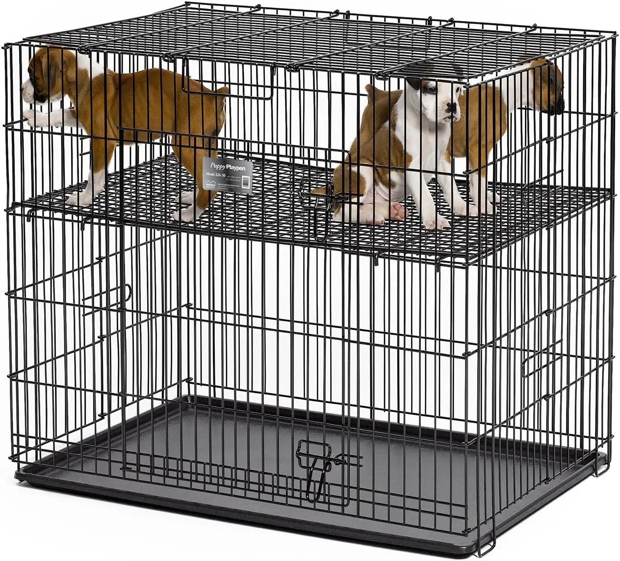 

es Puppy Playpen Crate - 224-05 Grid & Pan Included