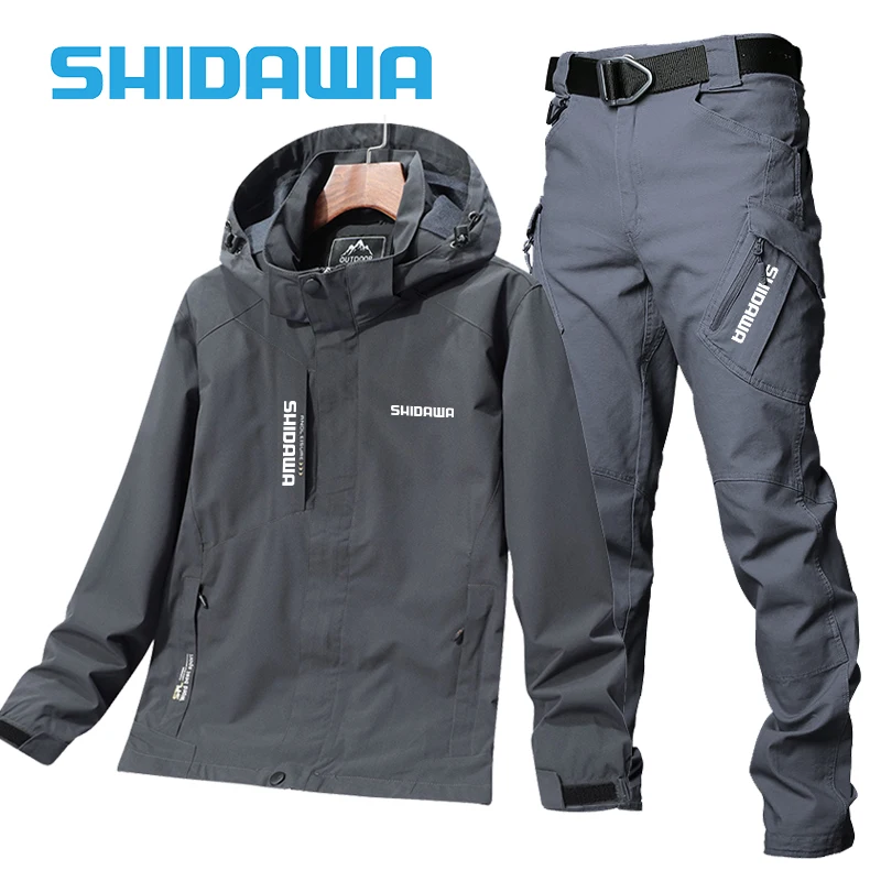 fatos de pesca com capuz masculino roupas de montanhismo windproof impermeavel jaqueta de ciclismo calcas finas esportes ao ar livre primavera outono 01