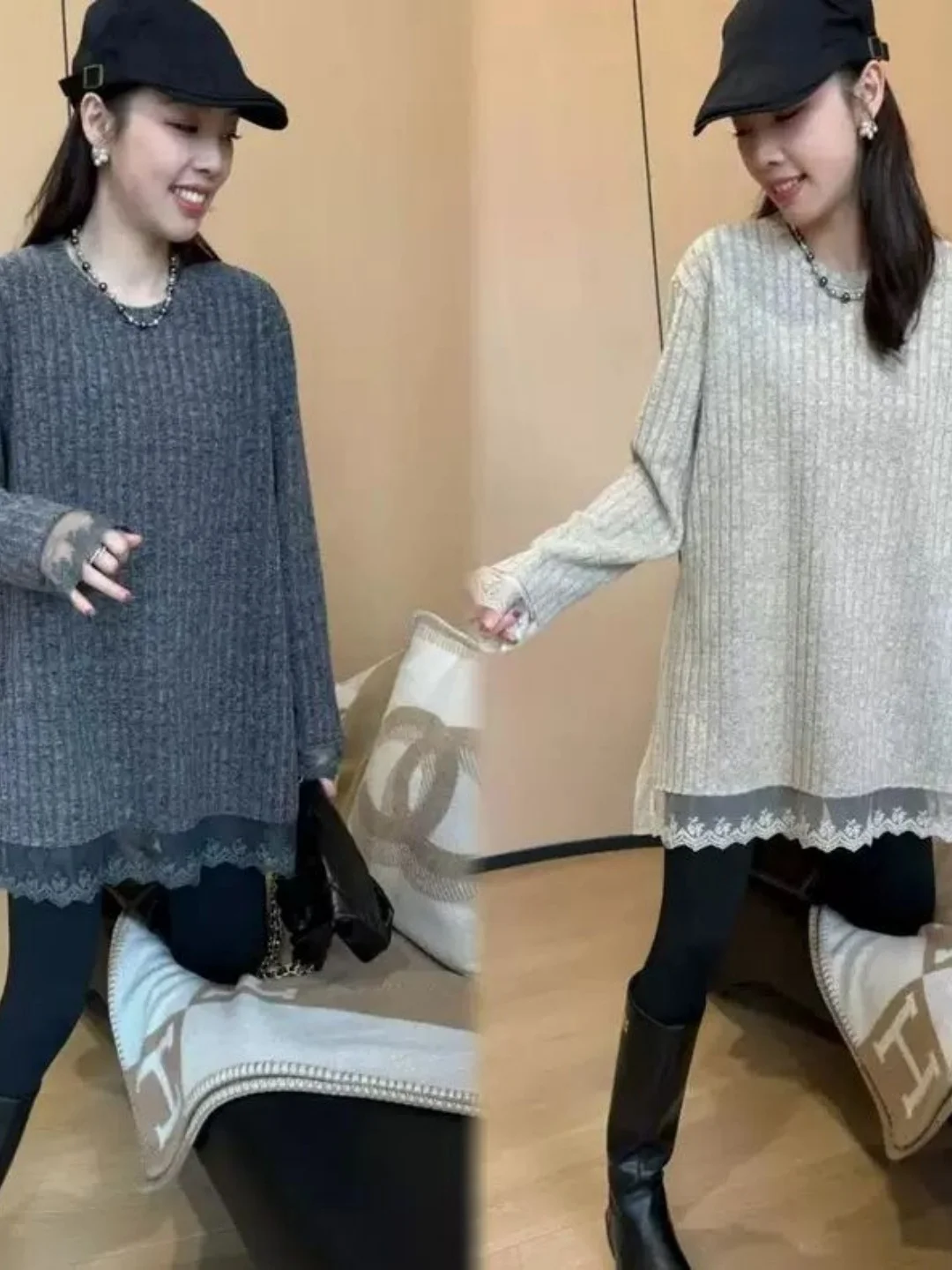 

Повседневная футболка больших размеров с мочной кружевной отделкой и надписью Base irt, женская осенняя новинка, удобная круглая длинная футболка...