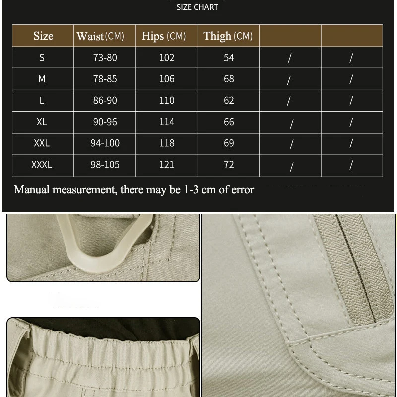 Summer Men Cargo Shorts Quick Dry Tactical Short Pants Multi-Pocket Shorts Men\'s Outdoor Hunting Fishing Knee Length Trousers