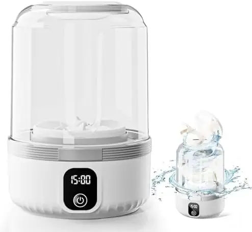 

Mini Portable Underwear Washer 1.5L Rechargeable for Travel, Dorm & RV - Deep Clean Small Laundry