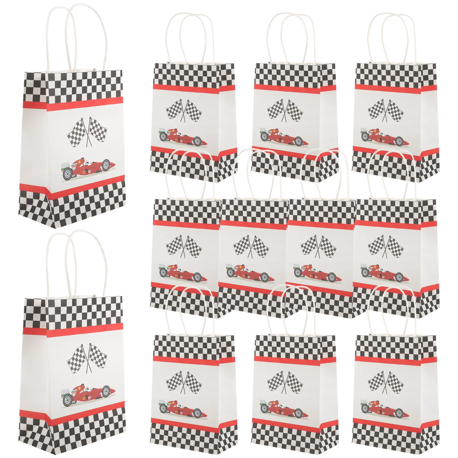 12 Pcs Printed Paper Tote Bag Wrapping Bags for Presents Large Gift Packing Florist Festival Medium Size Portable