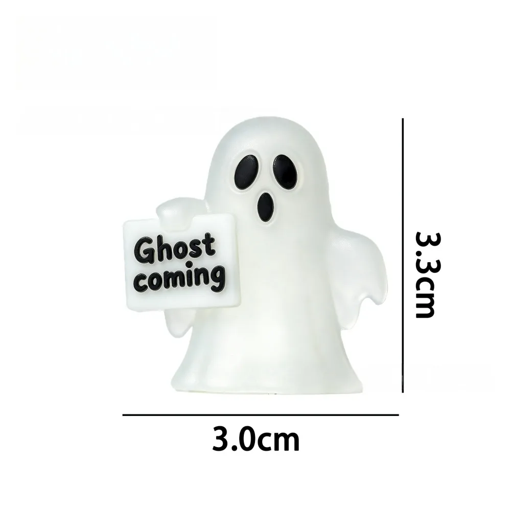 Halloween Glow Dark Mini Figurines 10-30Pcs Bulk PVC Ghost Pumpkin Skull Witch Cat Micro Landscape Home Decor