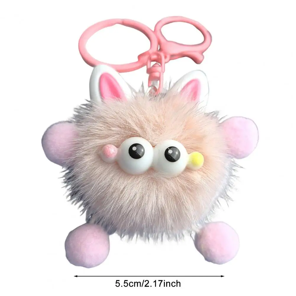 Plush Keychain Trendy Plush Fur Ball Keychain Mink Fur Lanyard Set Unique Briquette Pendant Fluffy Bag Charm Cute School Bag