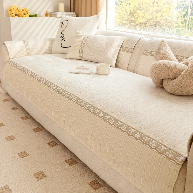 Modern Sofa Cushion Universal in All Seasons New High-end Fixed Non-slip Seat Cushion One Piece Seat High Quality Solid Color