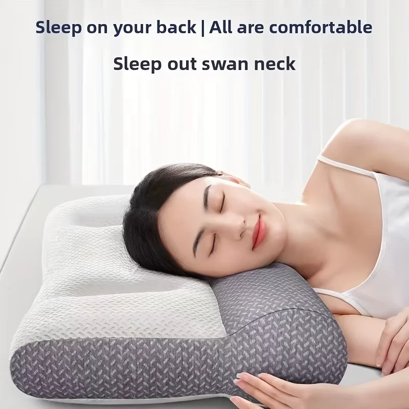 وسادة لتقويم العظام لدعم الرقبة ومساعدة النوم، وسادة منخفضة مريحة، مناسبة للعائلات والمهاجع والفنادق #2