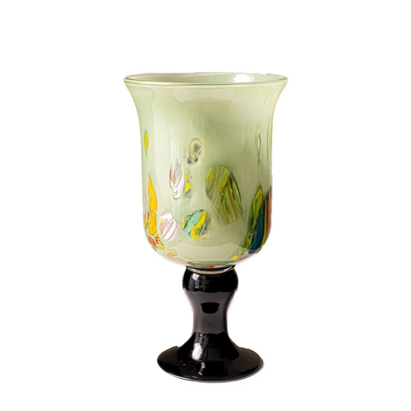 

Chinese high-footed glazed wide-mouth vase glass water raising vase