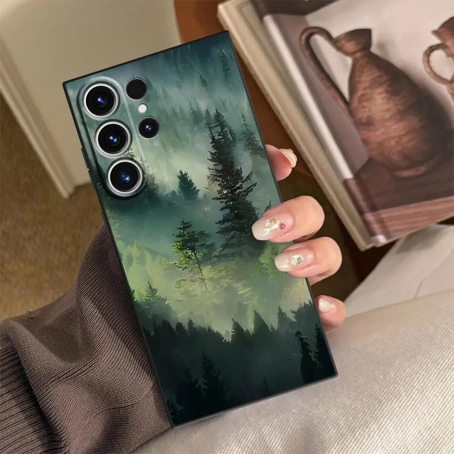 Forest Mist Case for Samsung Galaxy S26 Ultra S20 Ultra S21 FE S24 Note 20 8 9 10 S25 Plus S23 S10 S9 Funda Phone Cover