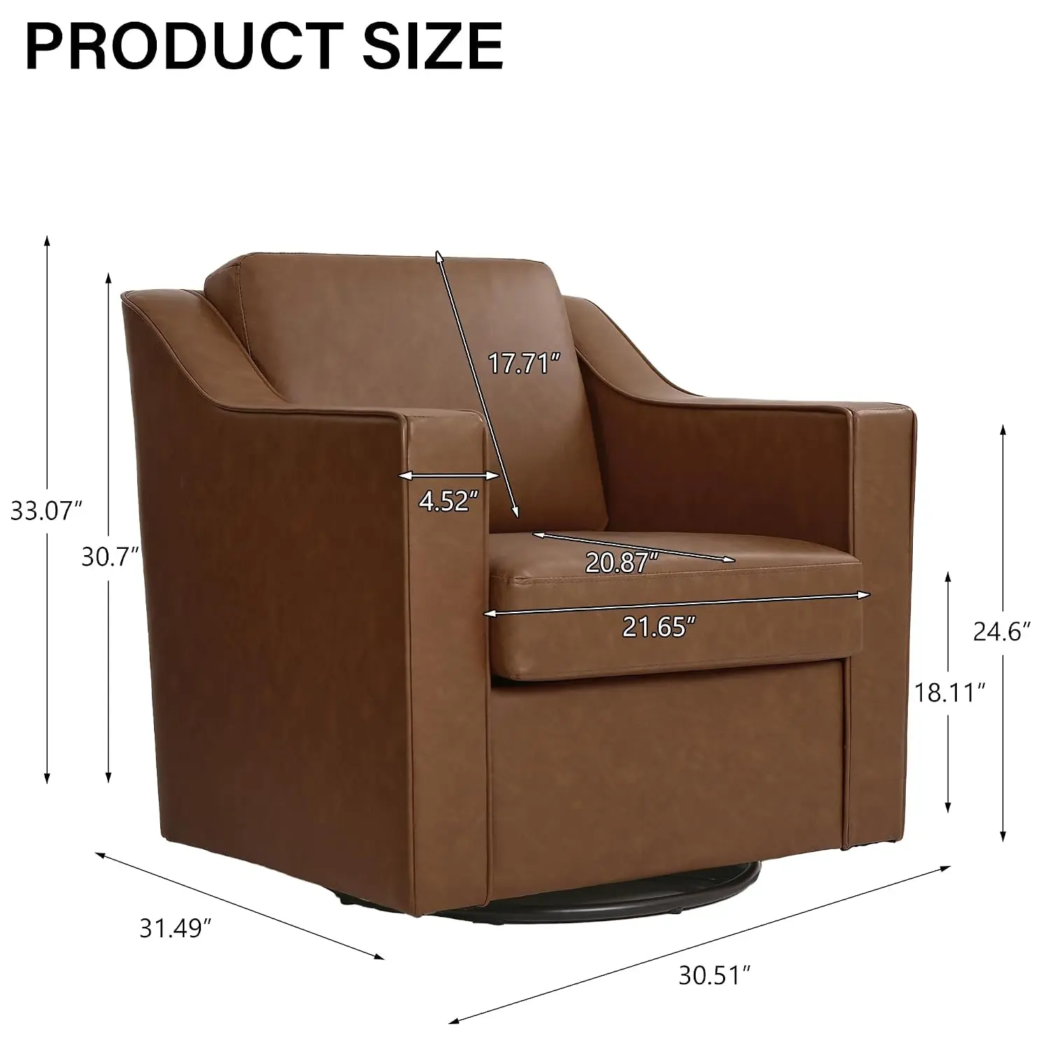 Swivel Accent Armchair Set of 2, Ergonomic Lumbar Support, Wood Frame & 360° Metal Base, For Living Room & Bedroom, Customized